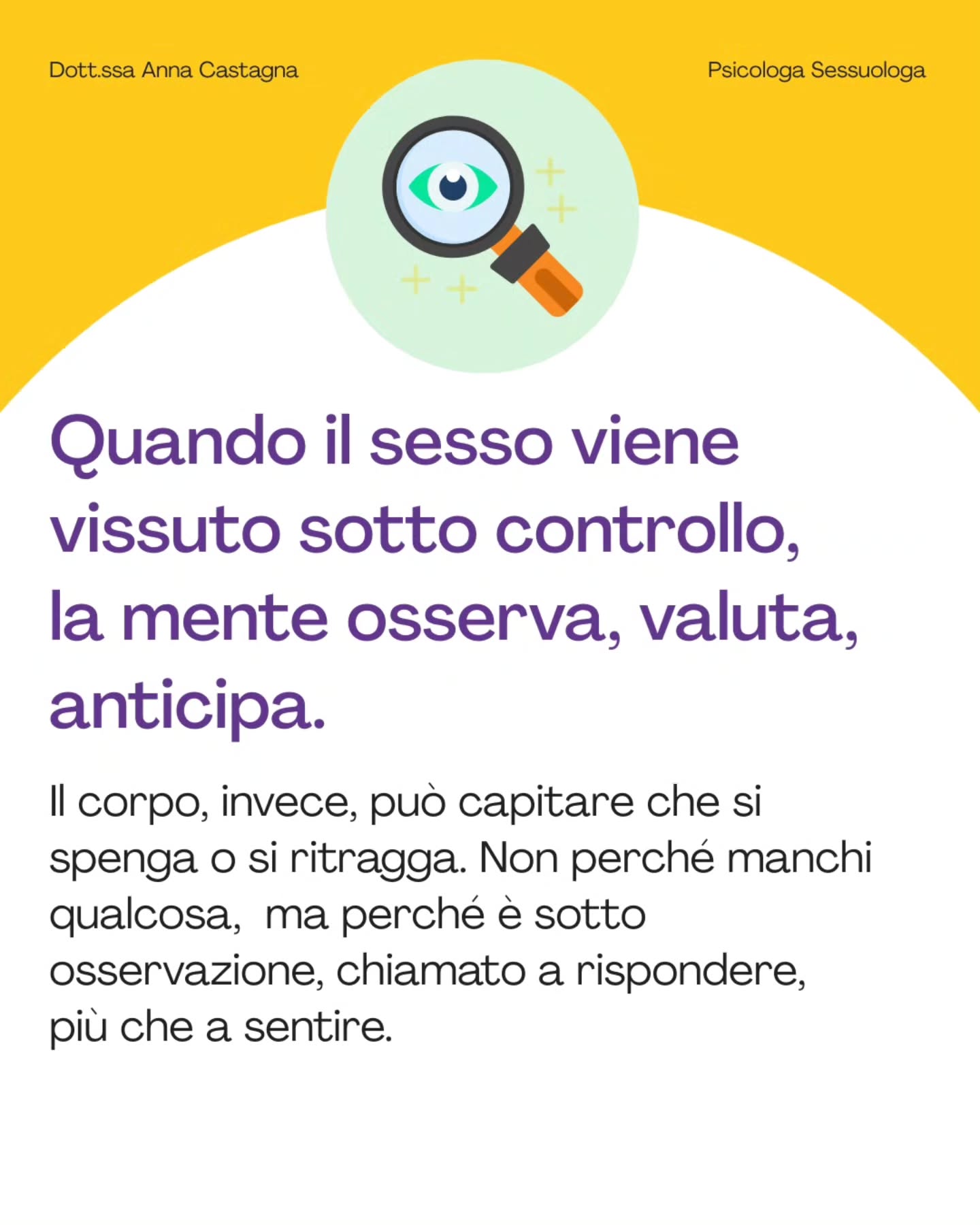 🔍 Il controllo promette sicurezza ma a quale prezzo?
Quando l’esperienza diventa valutazione, il corpo si ritrae.
La salute sessuale non è controllo, ma possibilità.
#sessualità #salutesessuale #corpo #controllo #educazionesessuale