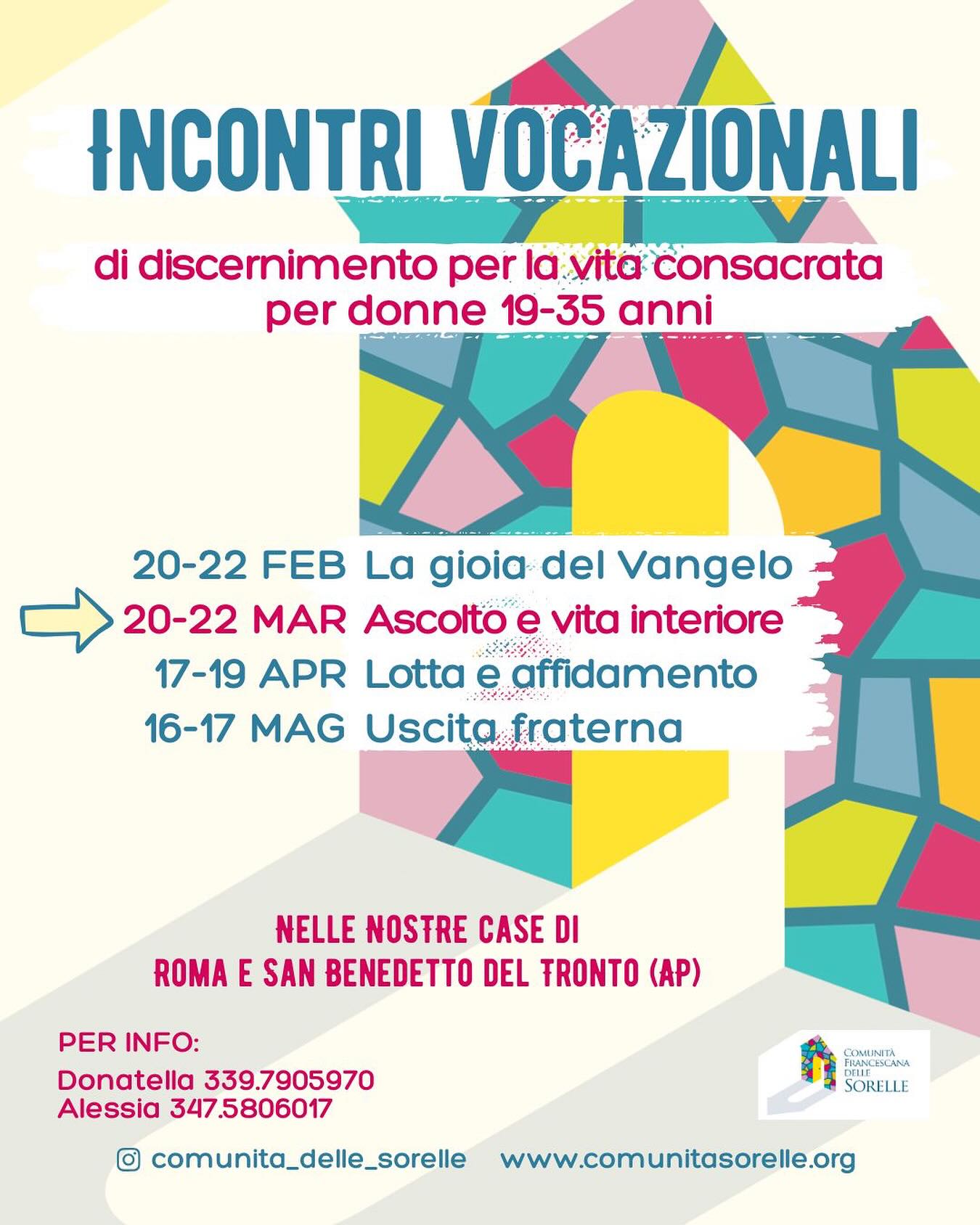 Pronte per il prossimo incontro vocazionale! Anche a marzo, ci troviamo a San Benedetto del Tronto 😊 Pronte per il prossimo incontro vocazionale! Anche a marzo, ci troviamo a San Benedetto del Tronto 😊